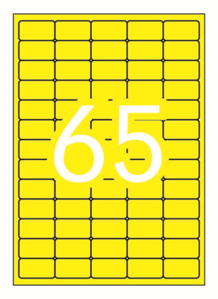 Apli Etiquetas Amarillo Fluorescente Permanentes 38.1 x 21.2mm 20 Hojas