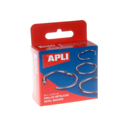 Apli Pack de 20 Anillas Metalicas Articuladas Ã20 mm