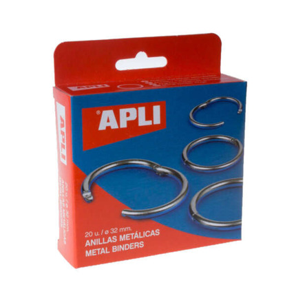 Apli Pack de 20 Anillas Metalicas Articuladas Ã32 mm
