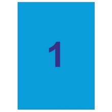 Apli Pack de 20 Etiquetas Rectangulares A4 210x297mm - 20 Hojas por 1 Etiqueta - Adhesivo Permanente - Cantos Rectos - Color Azu