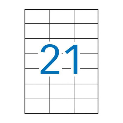 Apli Pack de 2.100 Etiquetas 70x42.4mm - Adhesivo Permanente - Cantos Rectos - Color Blanco