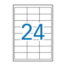 Apli Pack de 2.400 Etiquetas Rectangulares 64.6 x 33.8 mm - 100 Hojas por 24 Etiquetas - Adhesivo Permanente - Cantos Rectos - C