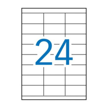 Apli Pack de 2.400 Etiquetas Rectangulares 70x35mm - 100 Hojas x 24 Etiquetas - Adhesivo Permanente - Cantos Rectos - Color Blan