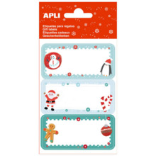 Apli Pack de 27 Etiquetas Adhesivas NavideÃ±as para Regalos - DiseÃ±os Surtidos - Espacio para Escribir