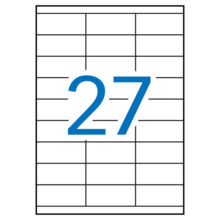 Apli Pack de 2.700 Etiquetas Rectangulares 70x30mm - 100 Hojas por 27 Etiquetas - Adhesivo Permanente - Cantos Rectos - Color Bl