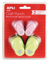 Apli Pack de 4 Perforadoras de Papel con Formas Variadas - Estrella (16mm), Corazon (16mm), Trebol (9.5mm) y Flor (9.5mm) - Alta