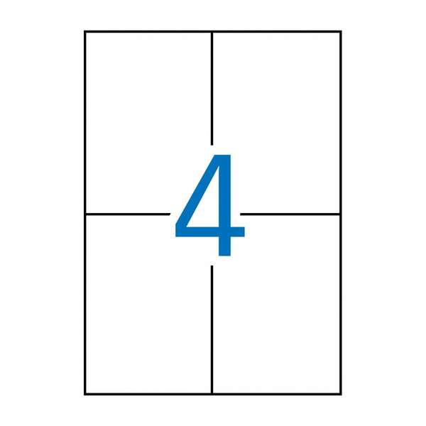Apli Pack de 400 Etiquetas Removibles 105x148mm - 100 Hojas x 4 Etiquetas - Cantos Rectos - Permite Retirar sin Dejar Rastro - C