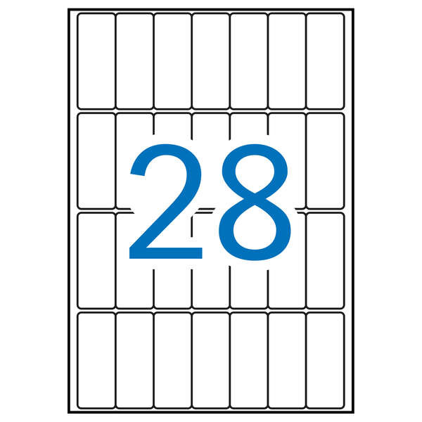 Apli Pack de 420 Etiquetas Rectangulares 20x50mm - 15 Hojas A5 por 28 Etiquetas - Adhesivo Permanente - Cantos Romos - Color Bla