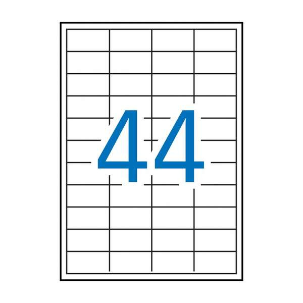 Apli Pack de 4.400 Etiquetas Rectangulares 48.5x25.4mm - 100 Hojas por 44 Etiquetas - Adhesivo Permanente - Cantos Rectos - Colo