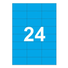 Apli Pack de 480 Etiquetas 70x37mm - 20 Hojas por 24 Etiquetas - Adhesivo Permanente - Cantos Rectos - Color Azul