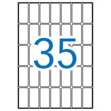 Apli Pack de 525 Etiquetas Rectangulares 18x40mm - 15 Hojas A5 por 35 Etiquetas - Adhesivo Permanente - Cantos Romos - Color Bla