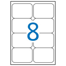 Apli Pack de 800 Etiquetas Rectangulares 99,1x67,7mm - 100 Hojas por 8 Etiquetas - Adhesivo Permanente - Cantos Romos - Color Bl