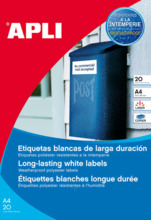 Apli Pack de 960 Etiquetas Blancas Resistentes Intemperie - TamaÃ±o 45.7x21.2mm - 20 Hojas x 48 Etiquetas