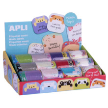 Apli Rollo de Etiquetas Washitape - 36 Etiquetas por Rollo - Faciles de Pegar y Despegar - 4 Modelos Disponibles con 6 DiseÃ±os