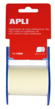 Apli Rollo de Nota Adhesiva con Dispensador - Medidas del Rollo 60mmx10m - Facil de Usar - Adhesivo de Calidad - Color Nota Amar