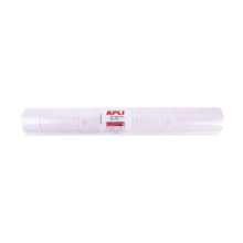 Apli Rollo de Polipropileno Transparente 20x0.50m 80m micras - Adhesivo Reposicionable - Sistema Easy Peel - Cuadricula de Preci