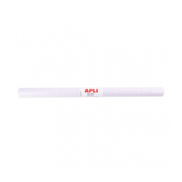 Apli Rollo de Polipropileno Transparente 3x0.50m 50 micras - Adhesivo Reposicionable - Sistema Easy Peel - Cuadricula de Precisi