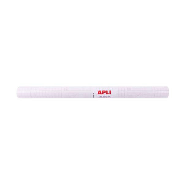 Apli Rollo de Polipropileno Transparente 3x0.50m 80 micras - Adhesivo Reposicionable - Sistema Easy Peel - Cuadricula de Precisi