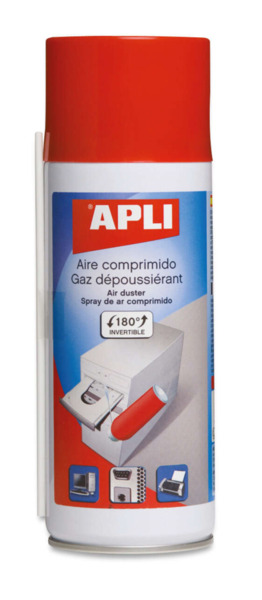 Apli Spray de Aire Comprimido Invertible - 200ml - Presion Extrafuerte para Limpieza Superior - Tubo Alargador para Lugares Difi