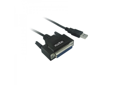 Approx Cable Adaptador de USB a Paralelo - Envía Trabajos a la Impresora - Soporta datos bidireccionales - Velocidad hasta 12Mbps - Plug&Play - Para Windows/Linux/Mac OS