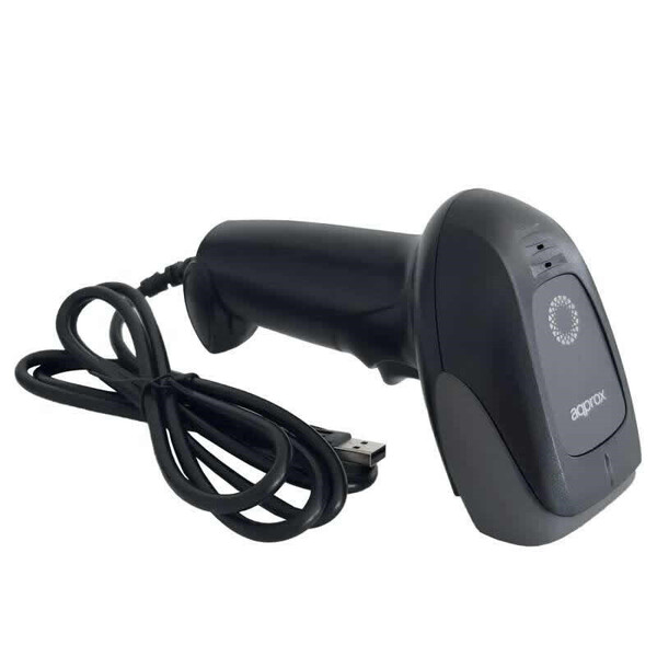 Approx Lector de Codigos de Barras 1D USB - Indicador LED, Beeper - Velocidad 300 veces por Segundo - Color Negro