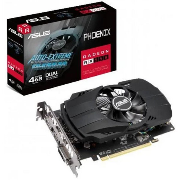 Asus Phoenix Radeon RX 550 Tarjeta Grafica 4GB GDDR5 EVO AMD - PCIe 3.0, HDMI, DVI-D, DisplayPort