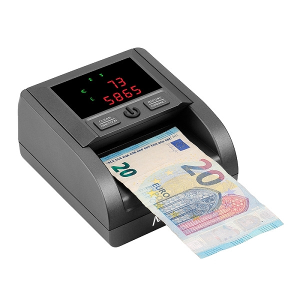 AVPos Contador/Detector de Billetes AVP-DT25G - Cuenta Cantidad de Billetes y Valor Total - Libras y Euros - Alta Velocidad de C