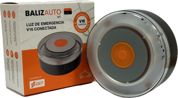 Balizauto IoT Baliza de SeÃ±alizacion de Emergencia V16 Conectada con DGT - Proteccion IP54 - Datos hasta Enero 2038