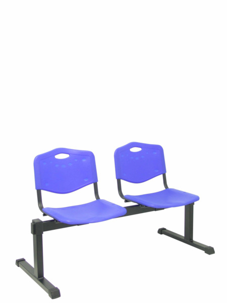 Bancada Cenizate 2 plazas con asiento en plástico inyectado azul (1)