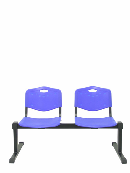 Bancada Cenizate 2 plazas con asiento en plástico inyectado azul (2)