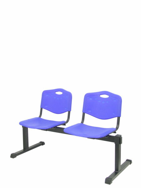 Bancada Cenizate 2 plazas con asiento en plástico inyectado azul (3)