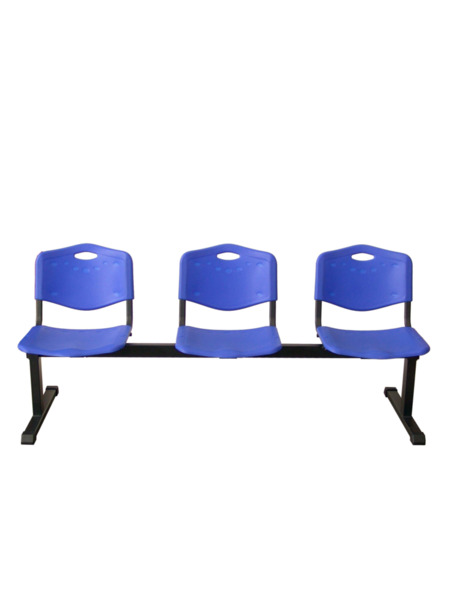 Bancada Pozohondo 3 plazas con asiento en plástico inyectado azul (2)