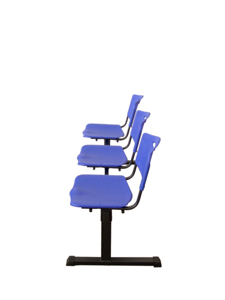 Bancada Pozohondo 3 plazas con asiento en plástico inyectado azul (4)