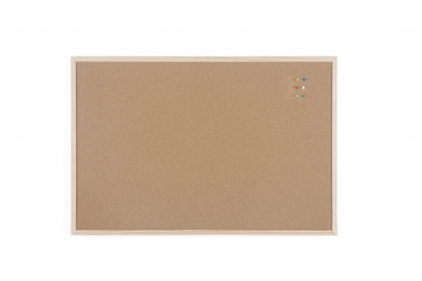 Bi-Office Tablero de Corcho Doble Cara 900x600mm Marco Natural