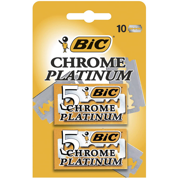 Bic Chrome Platinum Pack de 2 Cajas de 5 Hojas de Afeitar Doble Filo