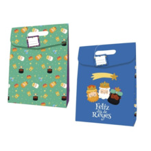 Bismark Bolsa de Carton Reyes Magos - Cierre Adhesivo - Tarjeta para Escribir - 2 DiseÃ±os