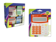 Bismark C-52 Calculadora Escolar de 8 Digitos - Funciones Basicas y Memoria - Alimentacion Solar y a Pilas - Colores Surtidos Al