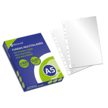 Bismark Caja de 100 Fundas Multitaladro 0.07mm - Formato A5 - Acabado Rugoso