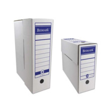 Bismark Caja de Archivo Definitivo TamaÃ±o Folio 10x36.5x25.5cm - Carton Corrugado - Doble Ollado - Color Blanco