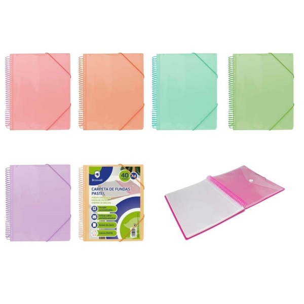 Bismark Carpeta Espiral 40 Fundas Transparentes - Polipropileno - TamaÃ±o A4 - Espiral Plastica Indeformable - Apertura 360 Grad