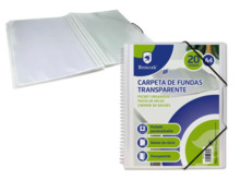 Bismark Carpeta Espiral con 20 Fundas Transparentes A4 - Polipropileno - Portada Personalizable - Espiral Plastica Indeformable