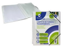 Bismark Carpeta Espiral con 40 Fundas Transparentes A4 - Polipropileno - Portada Personalizable - Espiral Plastica Indeformable
