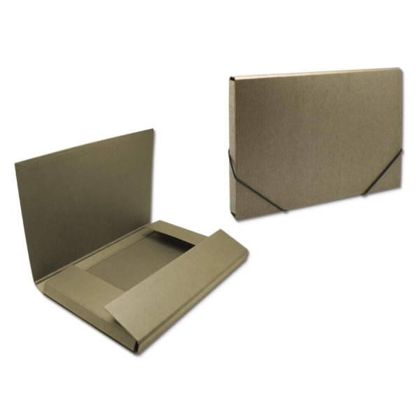 Bismark Carpeta para Proyectos - Medidas 350x230x30mm - Fabricada en Carton - Cierre con Gomas - Color Marron