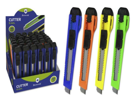 Bismark Cutter Pequeño Cortador de Plastico con Cuchilla de Acero - Sistema de Bloqueo - Retractable e Intercambiable - Color Surtido