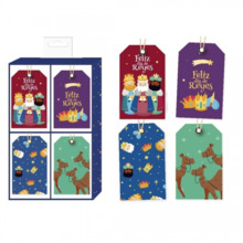 Bismark Pack de 24 Etiquetas Colgantes para Regalos - 4 DiseÃ±os NavideÃ±os - Incluyen Cordon