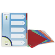 Bismark Pack de 5 Separadores de Polipropileno - TamaÃ±o A4 - Multitaladro - Colores Surtidos