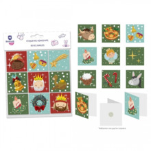Bismark Pack de 9 Tarjetas de Felicitacion NavideÃ±a - Adhesivo en la Parte Trasera - DiseÃ±os Variados