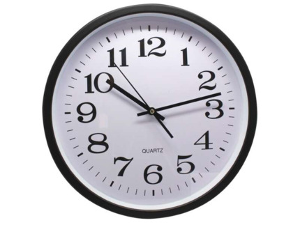 Bismark Reloj Oficina Grande - Lente de Cristal - Manecillas de Aluminio - Esfera de PVC - Color Negro