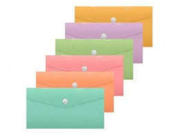 Bismark Sobre Portadocumentos 240x125mm con Broche - Fabricado en Polipropileno - Colores Pastel Surtidos