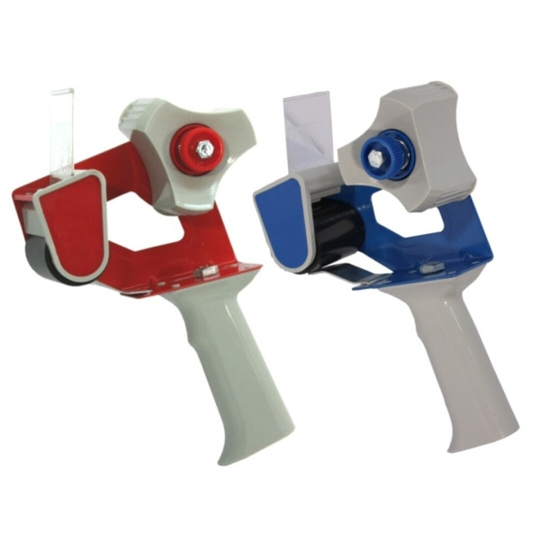 Bismark T-15 Precintadora para Rollos de hasta 50mm de Ancho - Cuchilla de Acero Templado - Empuñadura Ergonomica - Colores Roj